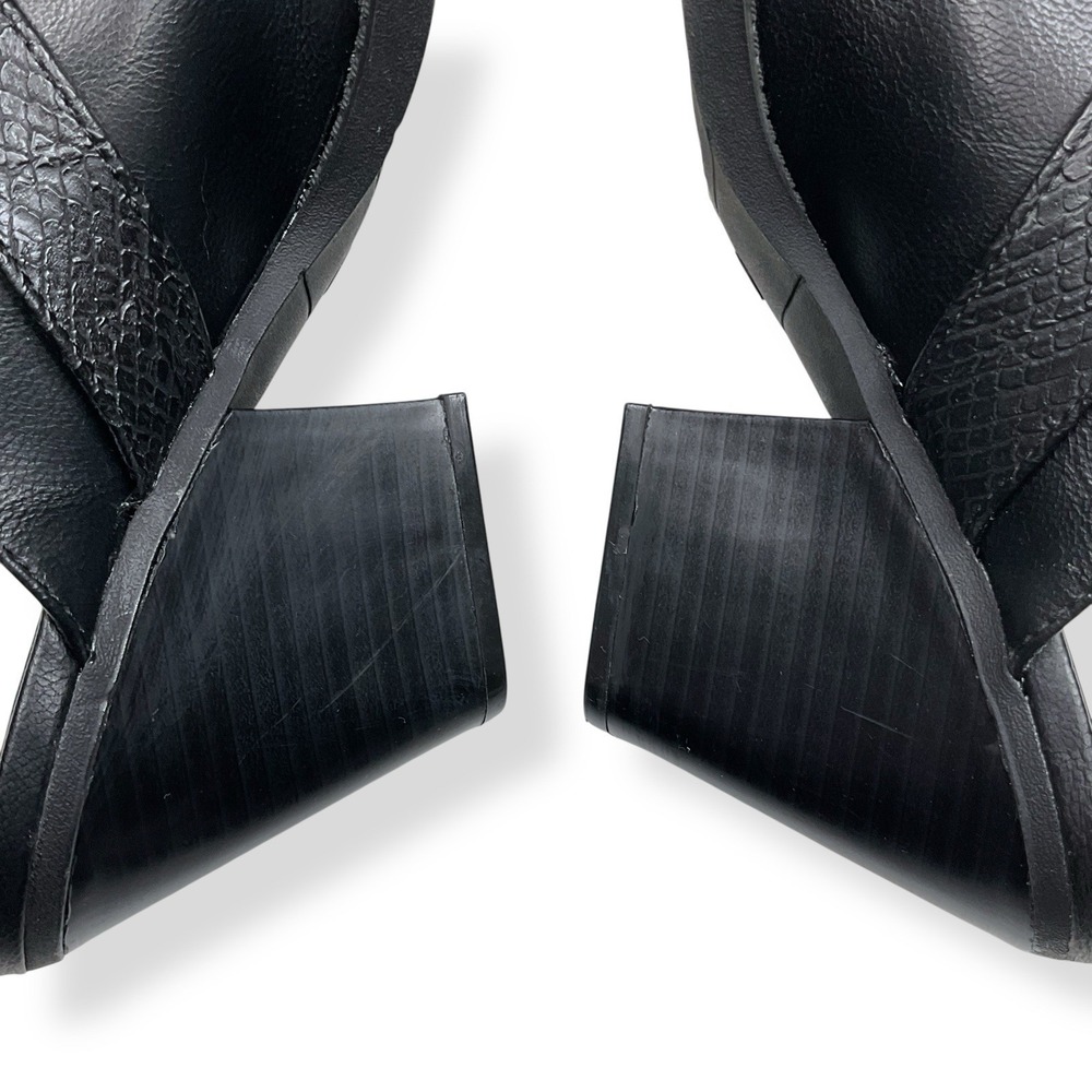 Forever Bootie Women 6.5M Black Pointed Toe Buckle Mule Slip On Western - Picture 6 of 12